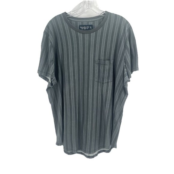 Abercrombie & Fit Mens Soft AF Tee Shirt Green Striped Retro Sz XL - Picture 1 of 4